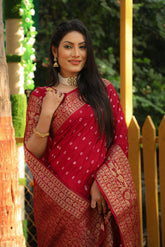 Luxuriant Bandhej Kanjivaram Maroon Color Silk Saree